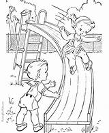 Coloring Pages Kids Summer Playground Help Printing Cute Playing sketch template