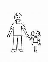 Dad Daddy Coloring Daughter Drawing Pages Her Father Girl Little Drawings Pic Kids Fathers Color Printable Daddys Dance Sketch American sketch template
