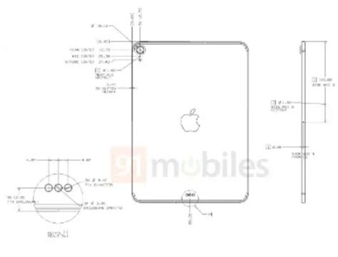 leaked ipad air  schematics appears  show thinner bezels face id