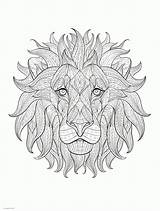 Coloring Pages Printable Lion Colouring Adults Animal Source sketch template