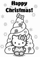 Coloring Kitty Hello Christmas Pages Colouring Xmas Printable Merry Sheets Kids Tree Ones Latest Two Other Sanrio Print Books Dogs sketch template