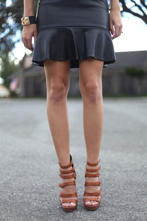 leather skirt strappy leather heels shoes pinterest