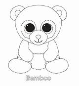 Beanie Boo Coloring Ty Pages Bamboo Boos Panda Printable Baby Print Da Colorare Slush Kids Babies Disegni Party Birthday Peluche sketch template