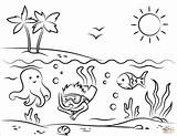 Coloring Pages Sunset Beach Popular sketch template