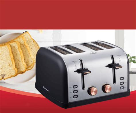 Buy Matte Black Silver And Rose Gold 4 Slice Toaster At Best Price