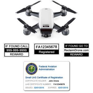 dji mavic air drone labels faa registration number