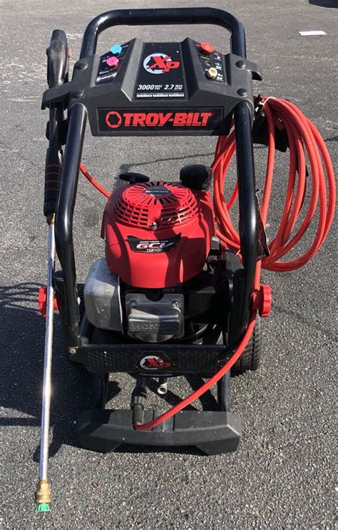 troy bilt xp  psi  gpm carb compliant cold water gas pressure washer powered honda