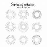 Sunburst Vector Hand Rays Drawn Decorative Burst Collection Star Retro Sunshine Circles Frames Elements Set Drawing Sun Vecteezy Label Background sketch template
