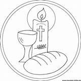 Kommunion Brot Wein Religion Erstkommunion Deckblatt Abendmahl Malvorlagen Ausdrucken Christliche Kerze Symbole Kelch Malvorlage Grundschule Karten Datei sketch template