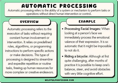automatic processing examples