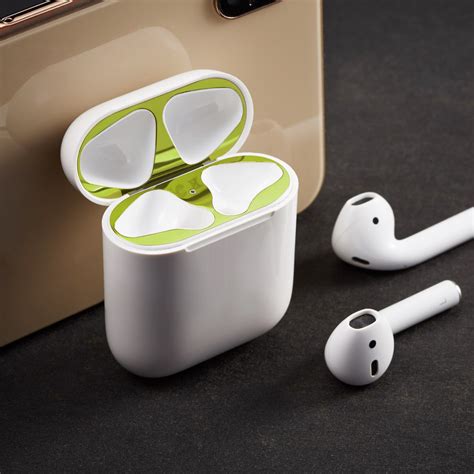 airpods dust guard anti dust slim fit protect  apple airpods metal dust tablet shopee