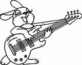 Bass Guitar Drawing Coloring Pages Playing Bunny Getdrawings Pencil sketch template
