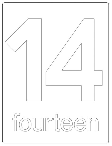 printable numbers number 14