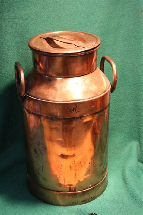 vintage copper dairy creamer milk   liters  funcollectibles