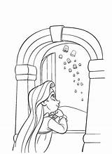 Coloring Pages Tangled Disney Lantern Rapunzel Looking Printable Birthday Happy sketch template