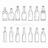 Bottiglie Vuote Schizzo Vettore Illustrazioni Liquor Disegnato sketch template