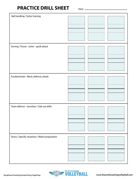 printable volleyball practice plan template