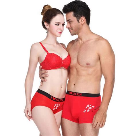 2017 Hot Sexy Couple Underwear Cotton Panties Man Red Panties Male
