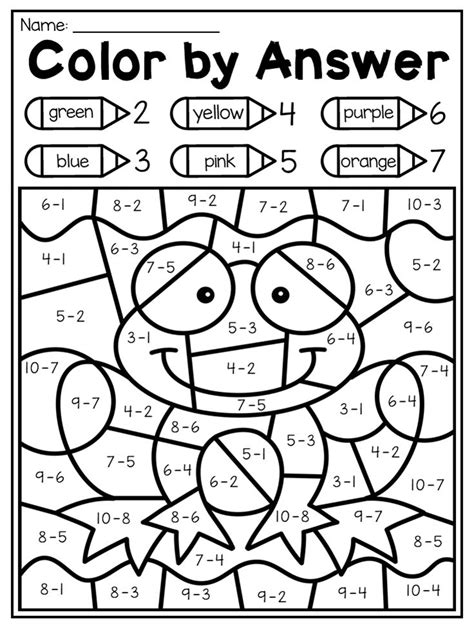 kindergarten math coloring pages