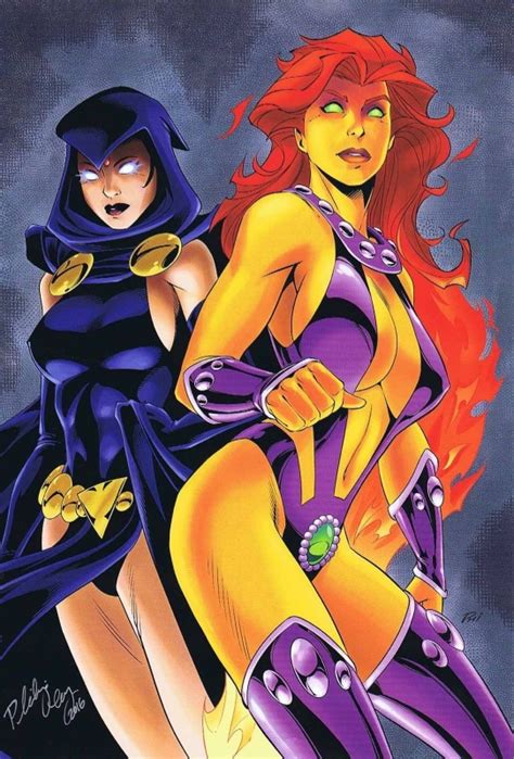 dc raven and starfire pinup phil moy signed print inkwell awards in inkwell awards s prints and