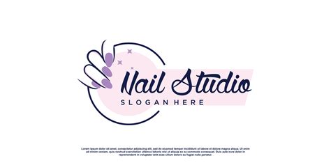 beauty nail logo design vector  creative unique style premium