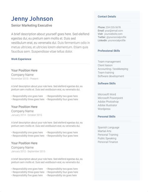 resume sample  resume templates    copy  paste