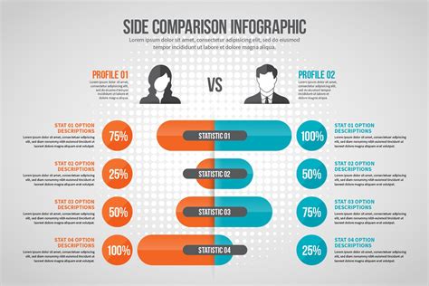 side comparison infographic custom designed web elements creative