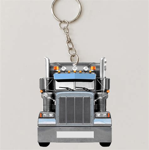 multicolor trucker custom keychain trucker personalized key chain hg