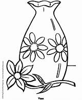 Vase Coloring Flower Pages Printable Easy Outline Drawing Kids Clipart Templates Simple Cliparts Honkingdonkey Flowers Clip Traceable Shapes Colouring Fun sketch template