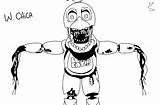 Chica Withered Lineart Fnaf2 Fnaf Nights Template sketch template