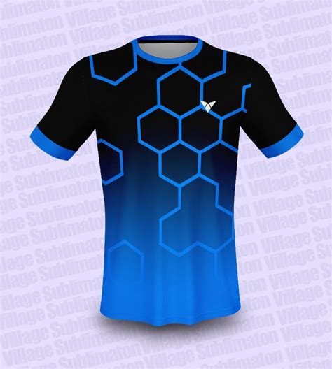 hey check  black  blue hexagon football jersey design rs