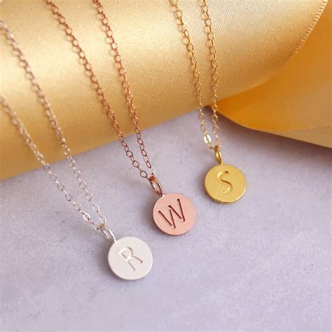 personalised sterling silver disc initial necklace  js jewellery