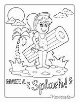 Coloring Summer Pages Easy Kids Adults sketch template