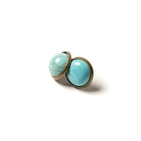 turquoise dome earring  brass   pioneer woman mercantile thepioneerwoman