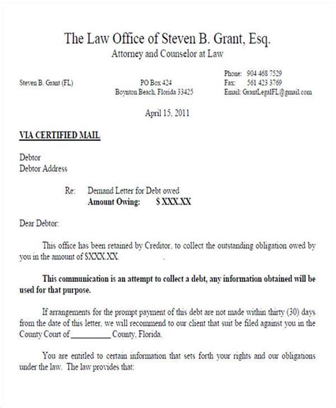 lawyer sends  demand letter