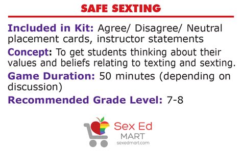 safe sexting classroom activity kit download or hard copy