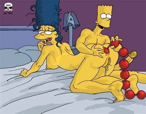 rule 34 all fours anus ass bart simpson bed breasts color female human indoors insertion male