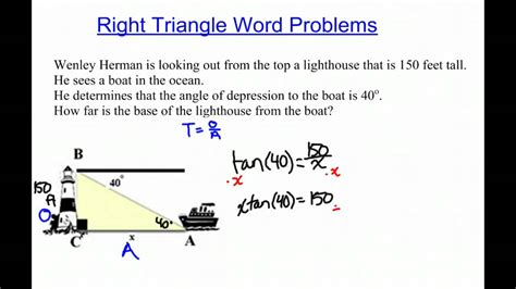 triangle word problems divide youtube