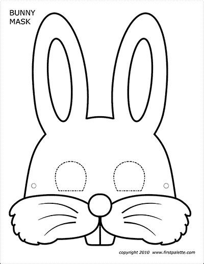 bunny masks  printable templates coloring pages firstpalettecom