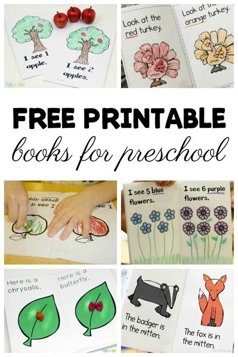 printable books  preschool  kindergarten kindergarten books