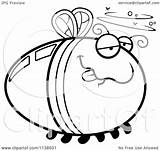 Firefly Drunk Lightning Bug Outlined Vector Clipart Cartoon Thoman Cory Coloring sketch template