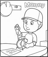 Coloring Pages Manny Handy Disney Advertisement sketch template