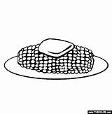 Corn Cob Template Coloring Thanksgiving Pages Thecolor sketch template