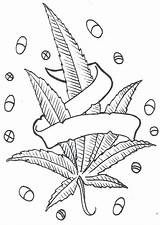 Coloring Leaf Pages Pot Marijuana Weed Drawing Cannabis Stoner Tattoo Plant Drawings Adult Sketch Sheets Printable Funny Trippy Outline Designs sketch template