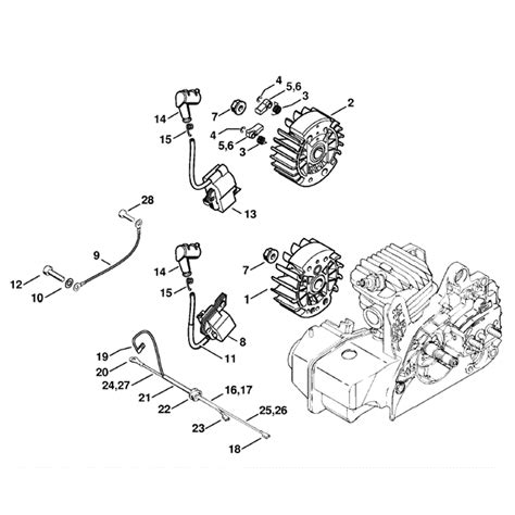 stihl ms  chainsaw msc bz parts diagram ignition system