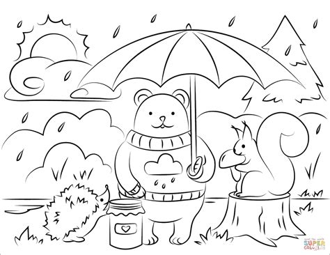 fall animals coloring page  printable coloring pages