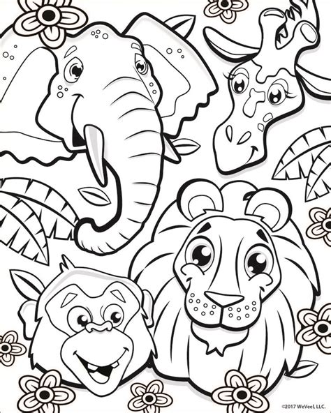 jungle printable coloring pages