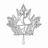 Leaf Maple Canadian Abstract Choose Board Colouring Drawing Coloring sketch template