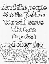 Coloring Pages Joshua Lord Serve Kids Will Bible 24 Obey Clipart Color School Coloringpagesbymradron Verse Verses Colouring Adron Sunday Printable sketch template