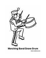 Marching Band Coloring Pages Drum Snare Baton sketch template